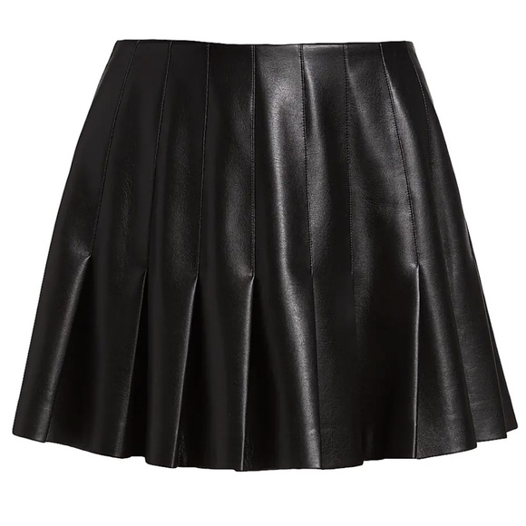 Alice + Olivia Dresses & Skirts - Alice and Olivia Carter Vegan Leather Pleated Miniskirt in Black